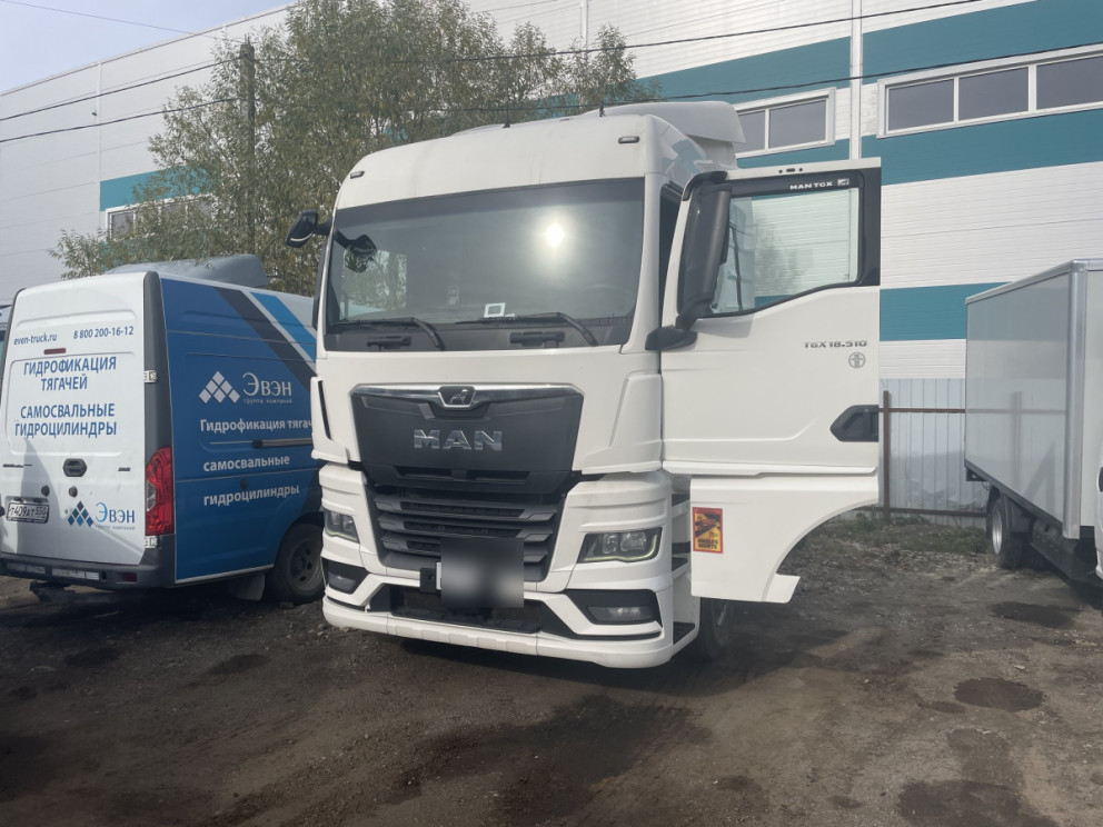 Гидрофикация тягача MAN TGX 18.400 под самосвальный полуприцеп в Бронницах Гидрофикация тягача MAN TGX 18.400 под самосвальный полуприцеп в Бронницах