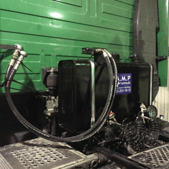 Универсальная гидрофикация МАЗ Бак за кабину 200 литров Распределитель самосвальный